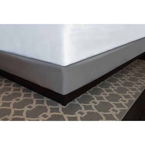 Designer Décor Box Spring QuickWrap, Polyester Shantung, Hotel King 5", 72x80x5-6.5", Charcoal Grey